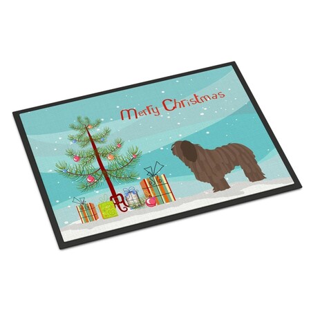 Carolines Treasures Bergamasco Shepherd Christmas Indoor or Outdoor Mat, 24 x 36 in. BB8453JMAT